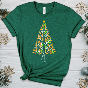 Faith Christmas Tree Heathered Tee