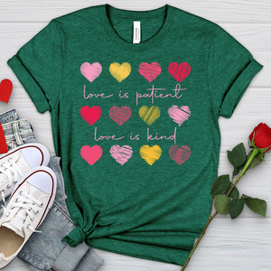 Multi Colored Hearts Heathered Tee