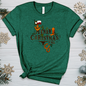 Merry Christmas Texas Heathered Tee