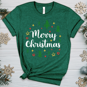 Merry Christmas Colorful Heathered Tee