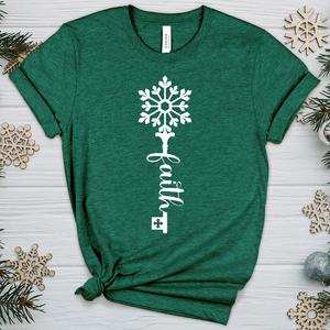 Faith Is The Key Snowflake Heathered Tee