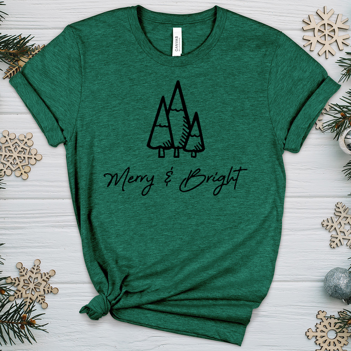 Merry & Bright Black Heathered Tee