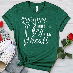 Jesus Holds The Key Heathered Tee