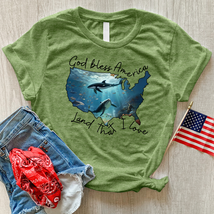 Deep Ocean America Heathered Tee