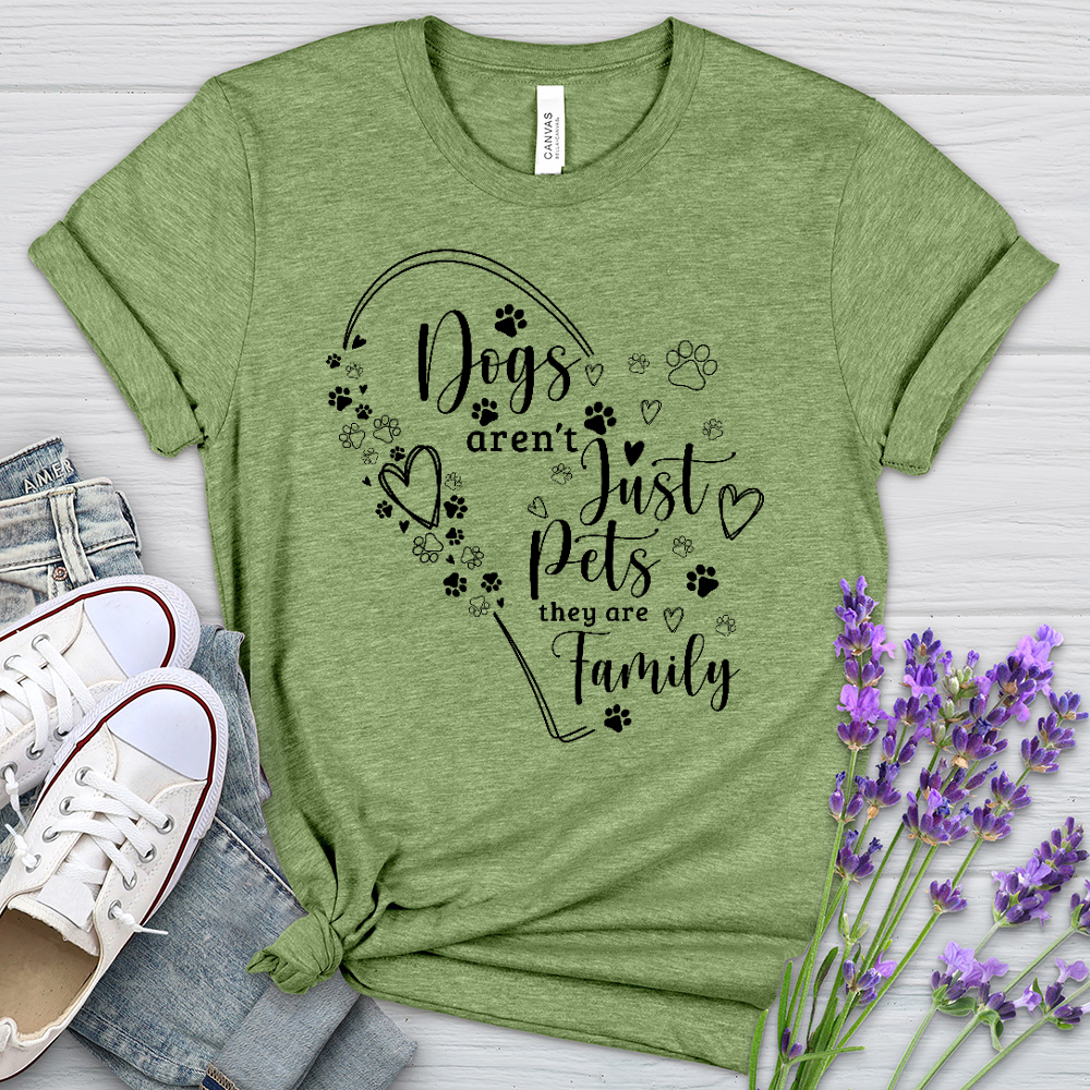 Dogs are Family Black Heathered Tee