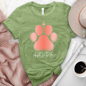 Hope Paw Print Heathered Tee