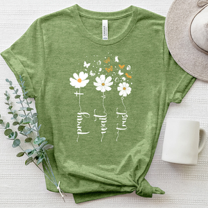 Pray Wait Trust Butterflies Heathered Tee