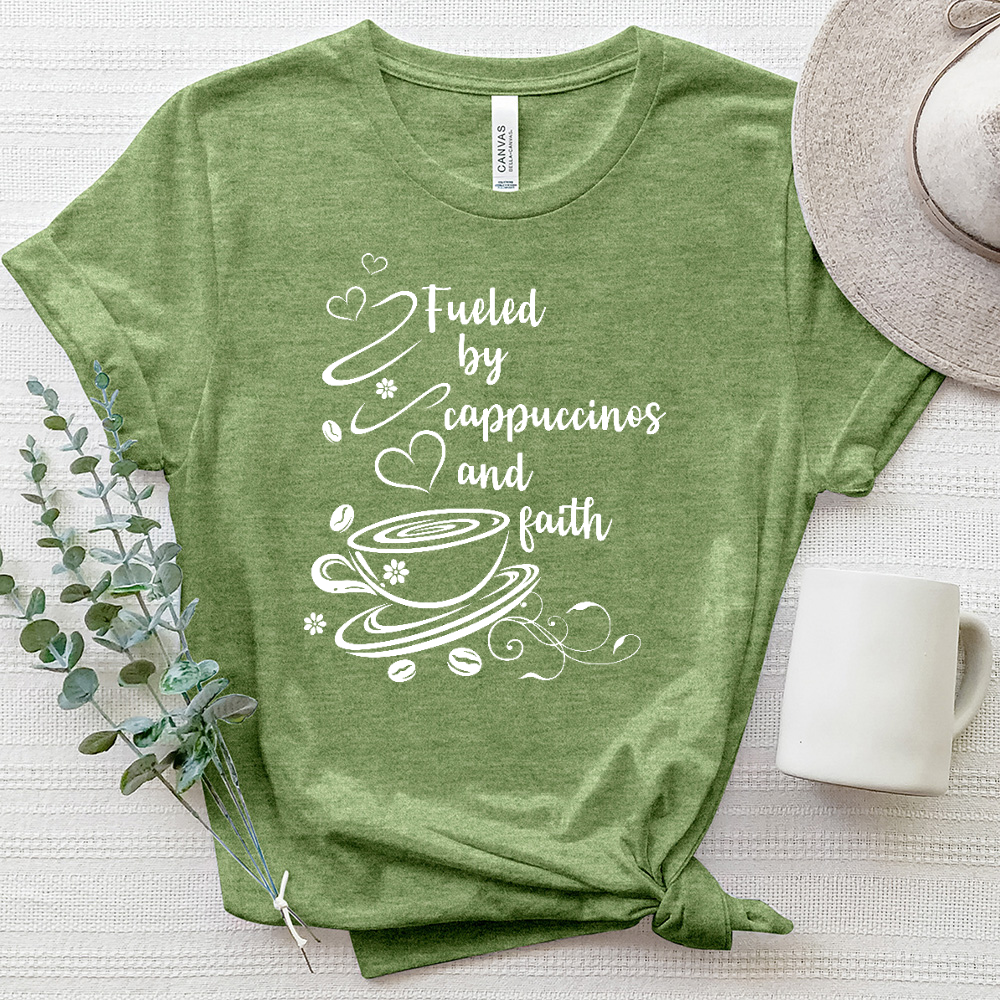 Fueled by Cappuccinos and Faith Heathered Tee