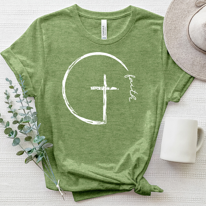 Faith Cross Circle Heathered Tee