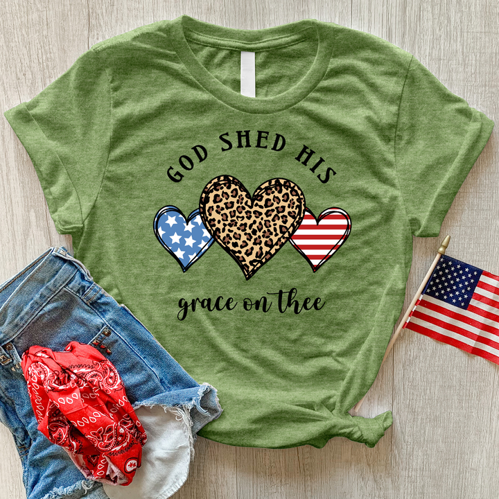 American Flag Heart Heathered Tee