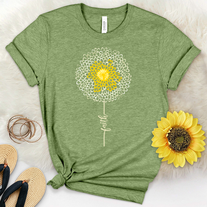 Faith Dandelion Art Heathered Tee