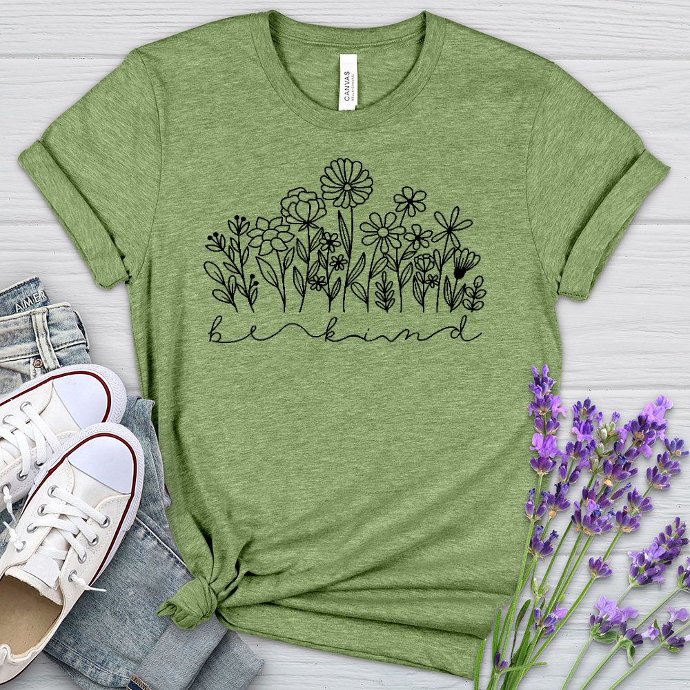 Be Kind Garden Black Heathered Tee