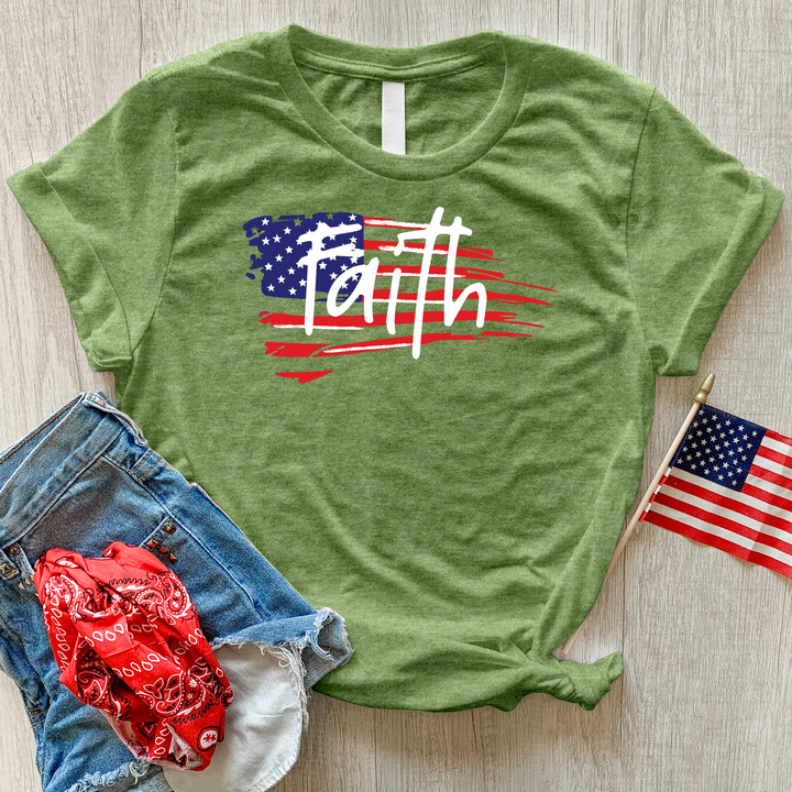 Faith Flag Heathered Tee