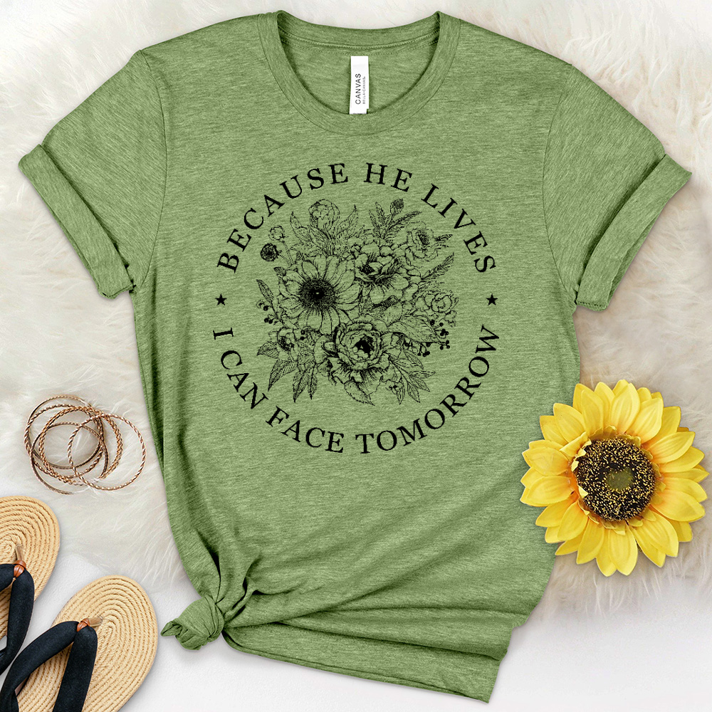 Because He Bouquet Heathered Tee