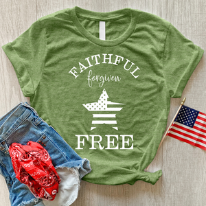 Faithful Forgiven Star Heathered Tee