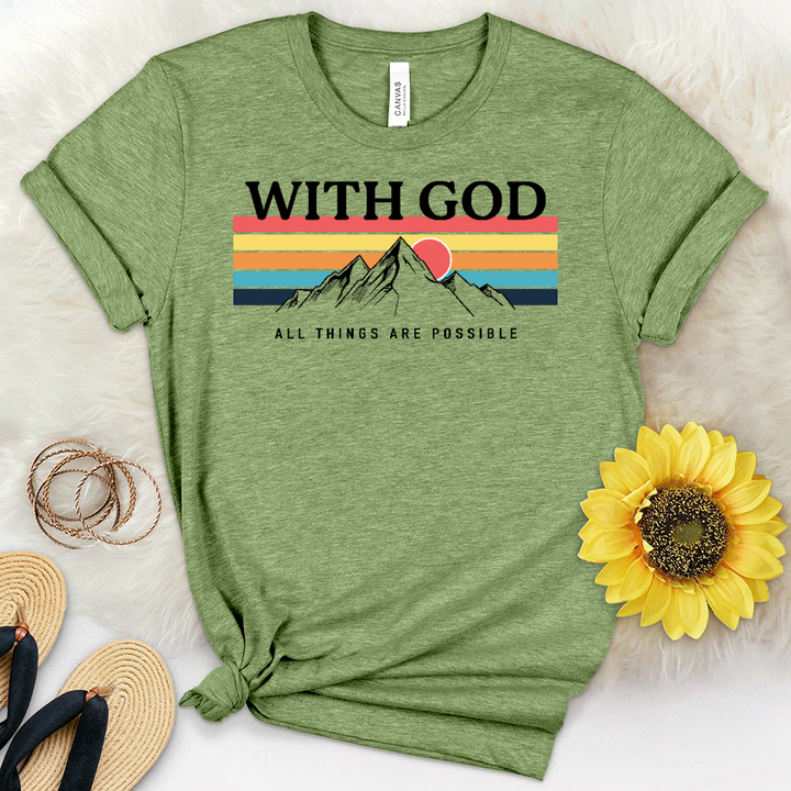 With God Mountains Heathered Tee