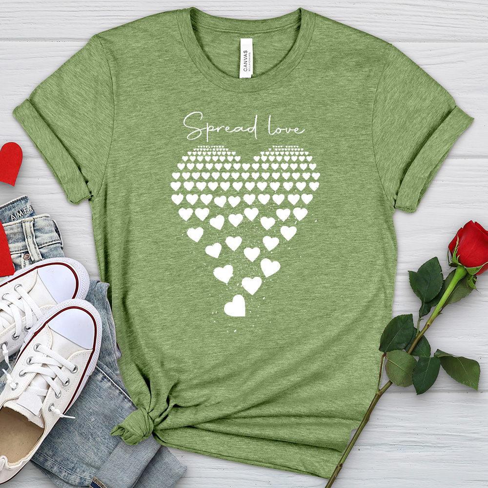 Spread Love Floating Hearts Heathered Tee