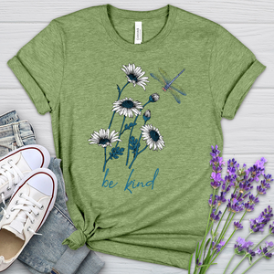 Be Kind daisy Flower Heathered  Tee