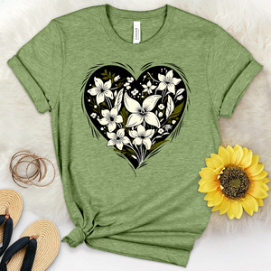 Heart Shape Flower Heathered Tee