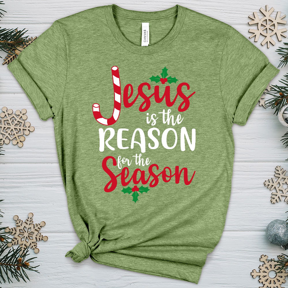 Jesus is The Reason For The Season Heathered Tee