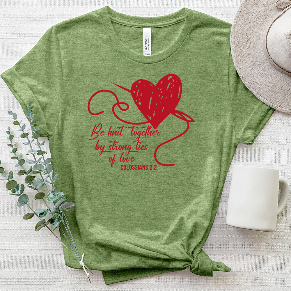 Be Knit Together By Strong Ties Of Love Colossians 22 Heathered Tee