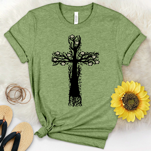 Branches Cross Heathered Tee