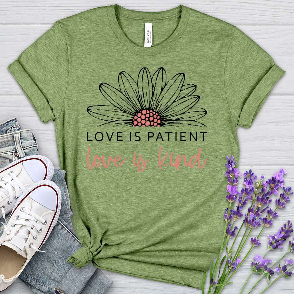 Love Is Patient Blossom Heathered Tee