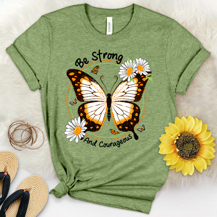 Be Strong Butterfly Heathered Tee