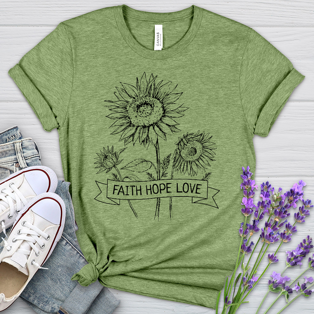 Faith Sunflower GardenHeathered Tee