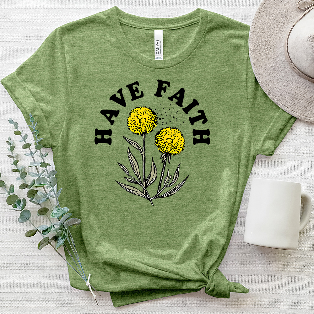 Have Faith Dandelion Heathered Tee