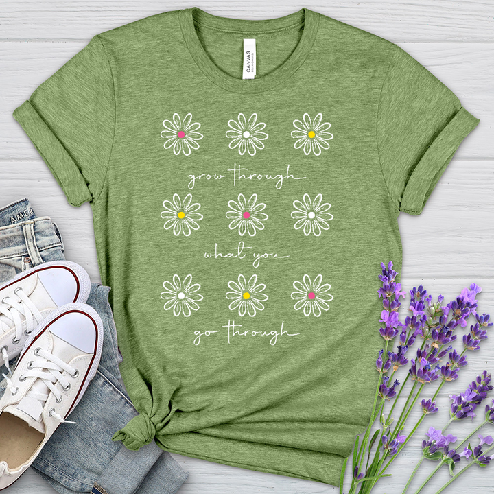 Grow Through White Daisies Heathered Tee