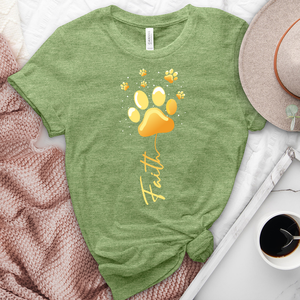 Faith paw flower stem heathered tee