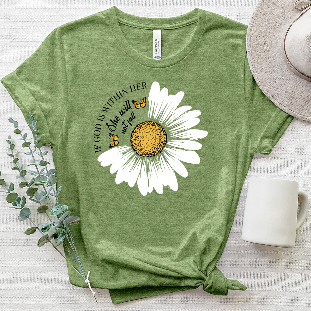 She will not Fall Daisy Heathered Tee