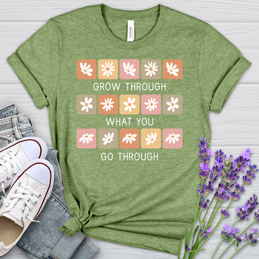 Grow Through Retro Daisies Heathered Tee