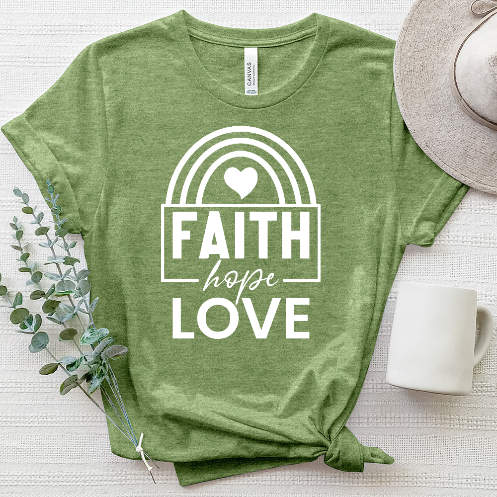 Faith Hope Love Rainbow Heathered Tee