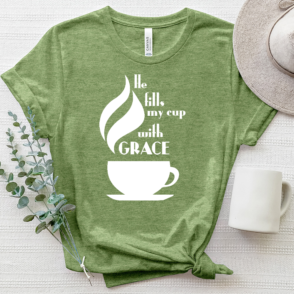 He Fills my Cup Heathered Tee