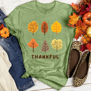 Thankful Leafy Trees Heathered Tee