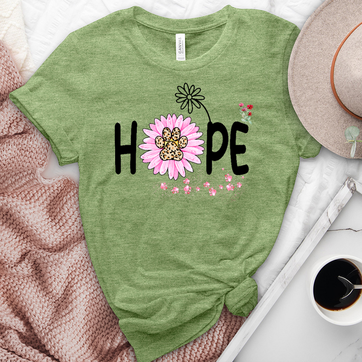 Hope Flower Paw Print Heathered Tee