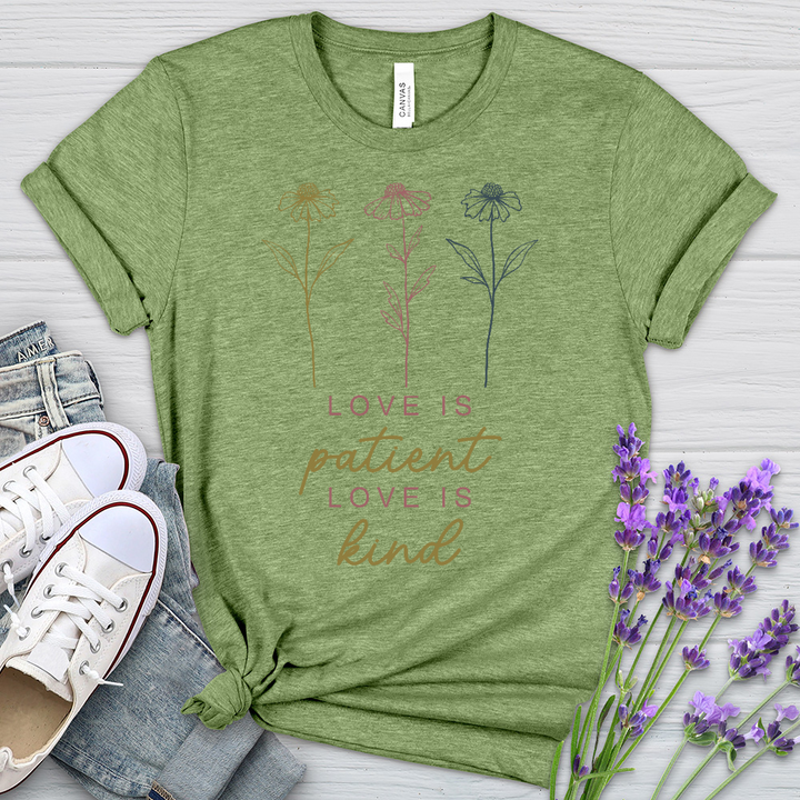 Love Is Floating Flowers Heathered Tee