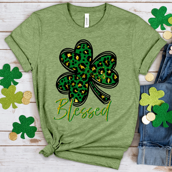 Blessed Shamrock Heathered Tee