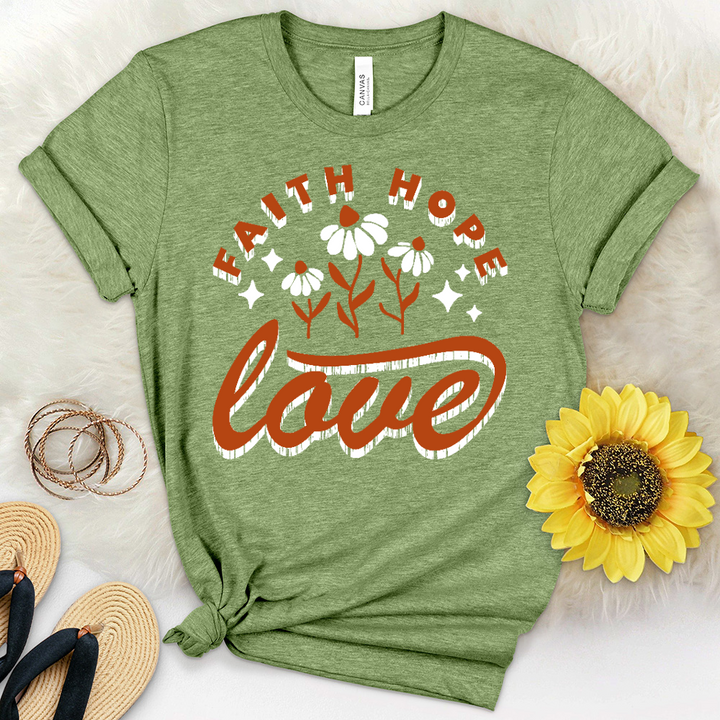 Faith Hope Love Groovy Heathered Tee