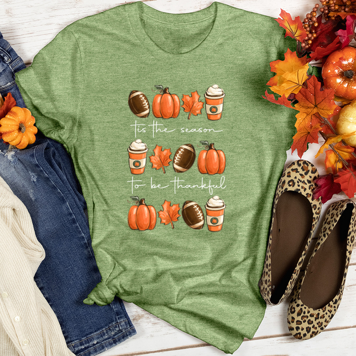 Tis Thankful Season Heathered Tee