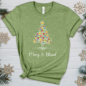 Merry & Blessed Star Heathered Tee