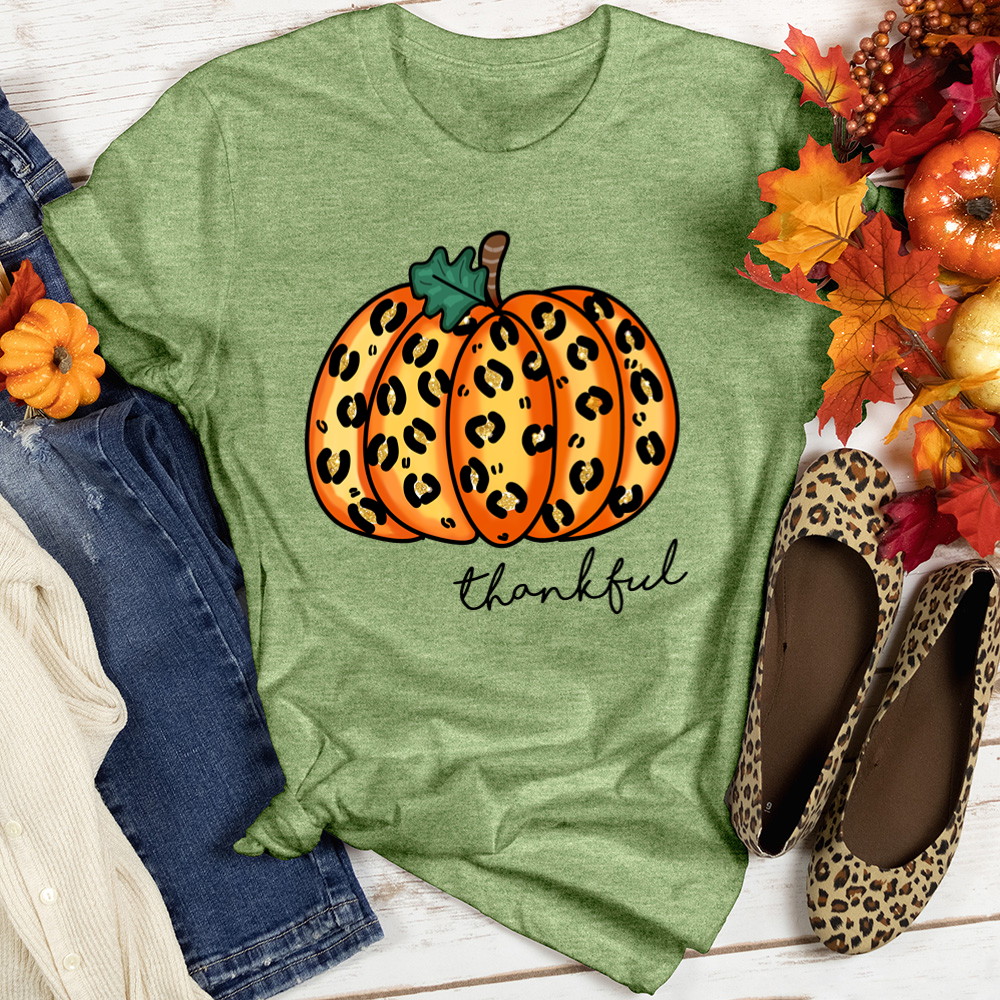 Thankful Orange Pumpkin Heathered Tee