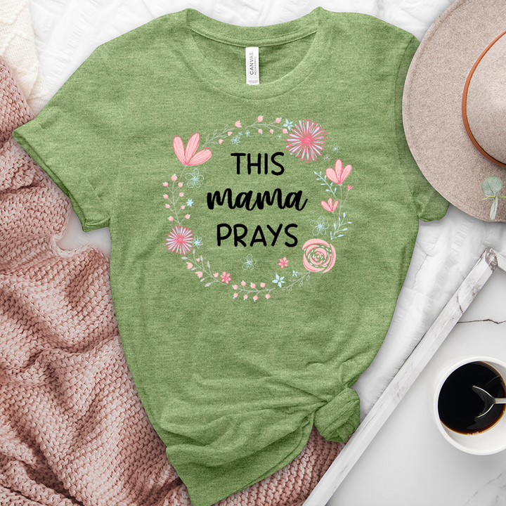 This Mama Prays Heathered Tee