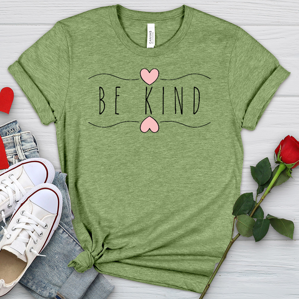 Be Kind Wavy Hearts Heathered Tee