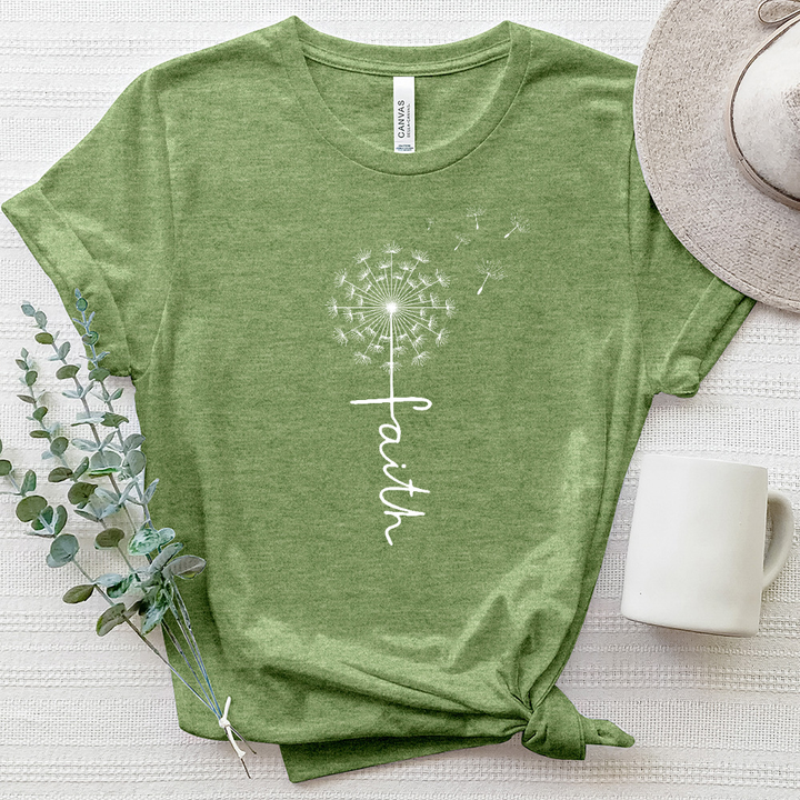 Faith Dandelion Art Heathered Tee