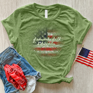 Fireworks Faith & Freedom Heathered Tee