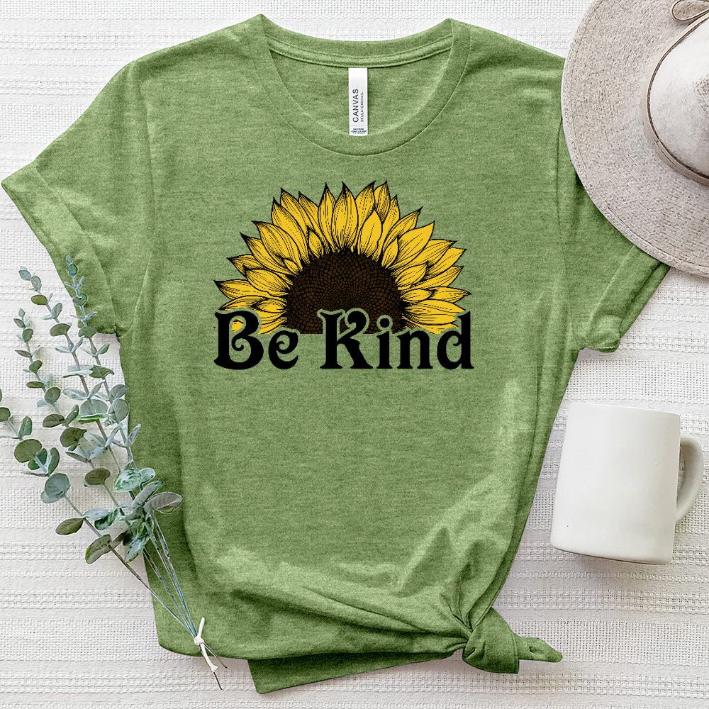 Be Kind Half Flower Heathered Tee