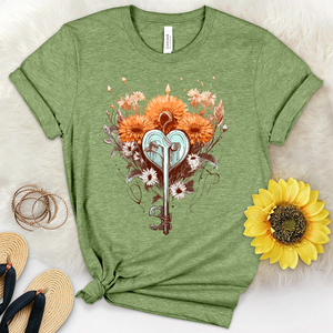 Love Is Key Dandelions Heathered Tee